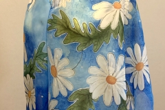 №24 Шарф "Балые ромашки на синем" (140Х500 см, шифон).